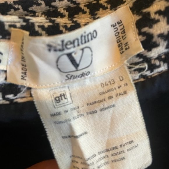 Vintage 1980s Valentino Studio Houndstooth Lambswool Skirt – Size 42 / 6 - Picture 5 of 6